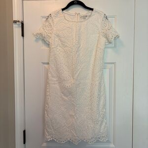 [Boden] White Lace Sheath Mini Dress